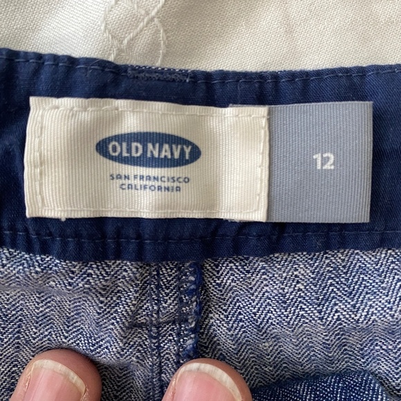 Old Navy Women's Blue Linen Blend Casual Walking Shorts Size 12 Beach‎ Boardwalk - Picture 4 of 11